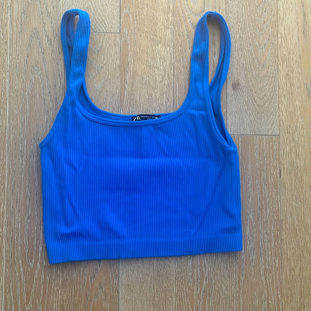 Super cute Sapphire blue zara cropped tank top